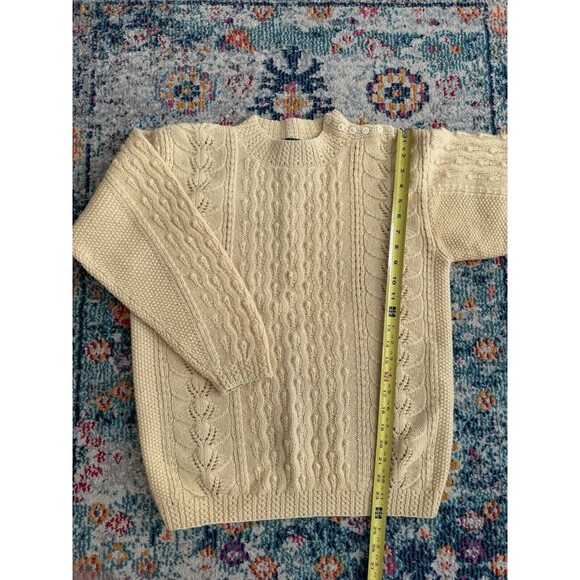 Vtg Abercrombie & Fitch Wool Fisherman Sweater with Button Detail Size M‎ - Picture 5 of 7